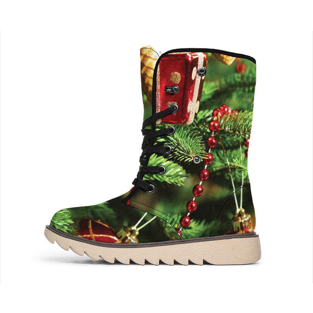 Xmas Tree Print Winter Boots