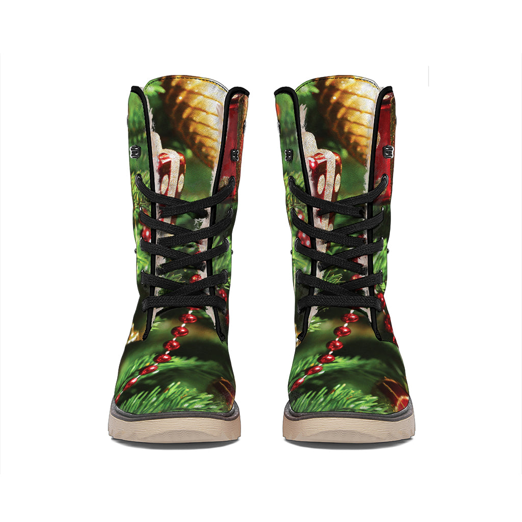 Xmas Tree Print Winter Boots
