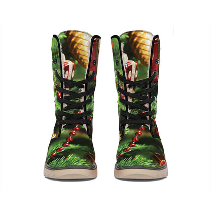 Xmas Tree Print Winter Boots
