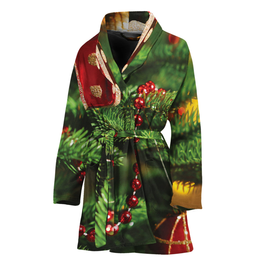 Xmas Tree Print Women's Bathrobe