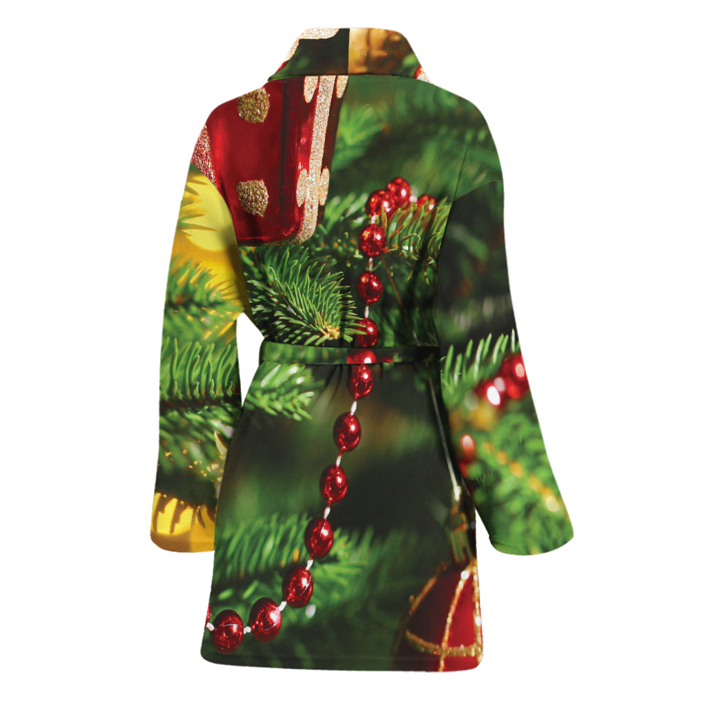 Xmas Tree Print Women's Bathrobe