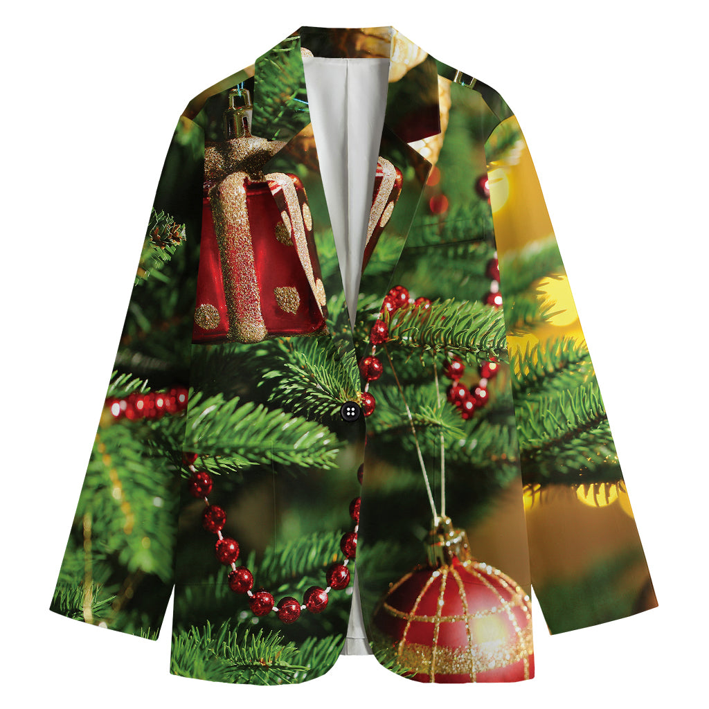 Xmas Tree Print Women's Blazer