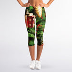 Xmas Tree Print Women's Capri Leggings