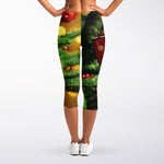 Xmas Tree Print Women's Capri Leggings