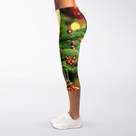 Xmas Tree Print Women's Capri Leggings