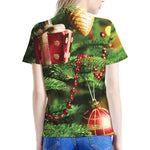 Xmas Tree Print Women's Polo Shirt