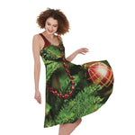 Xmas Tree Print Women's Sleeveless Dress