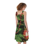 Xmas Tree Print Women's Sleeveless Dress