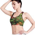 Xmas Tree Print Women's Sports Bra