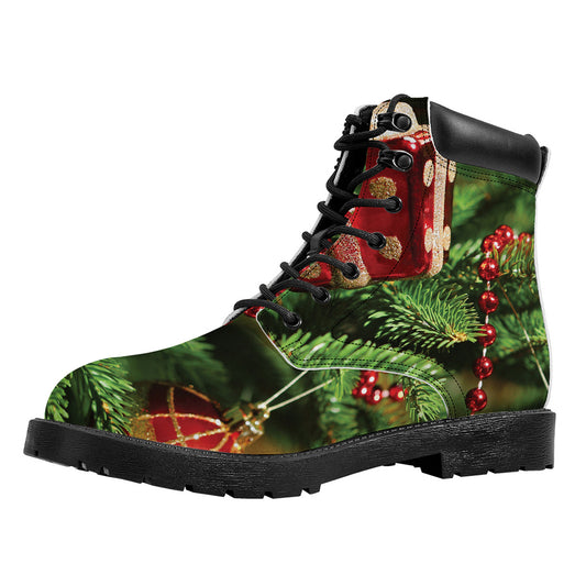Xmas Tree Print Work Boots