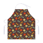 Yarn And Needle Pattern Print Adjustable Apron