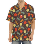 Yarn And Needle Pattern Print Aloha Shirt
