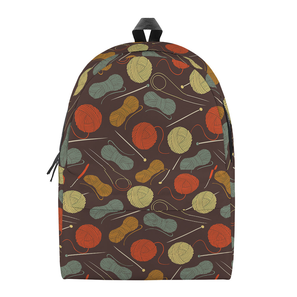 Yarn And Needle Pattern Print Backpack