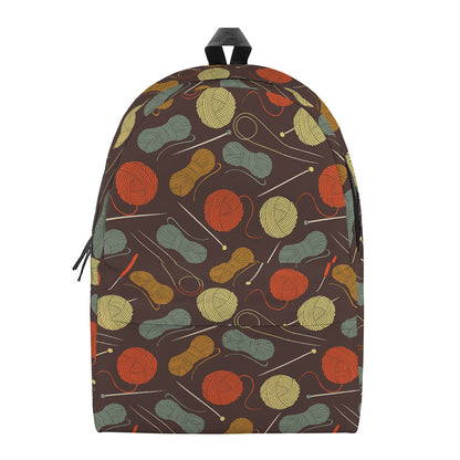 Yarn And Needle Pattern Print Backpack