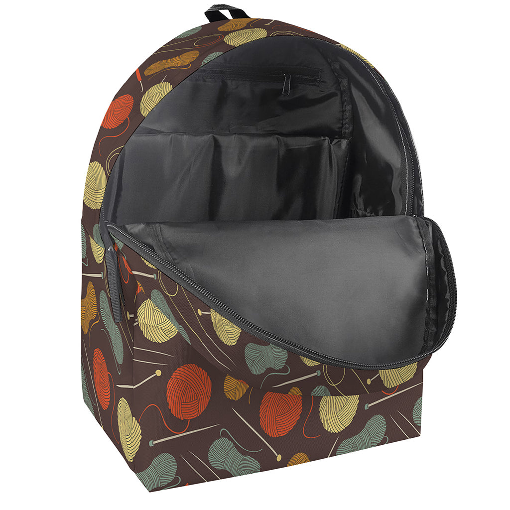 Yarn And Needle Pattern Print Backpack