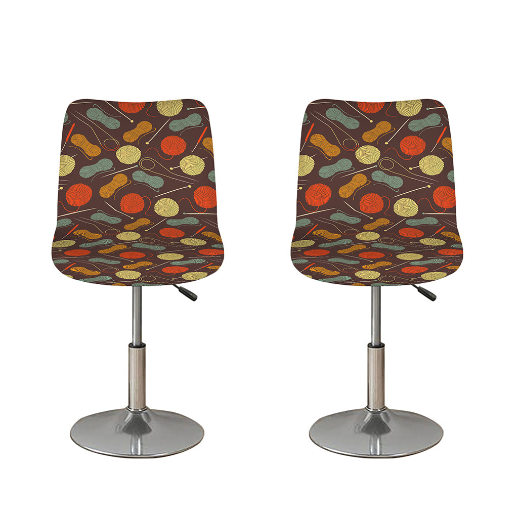 Yarn And Needle Pattern Print Bar Stool Covers