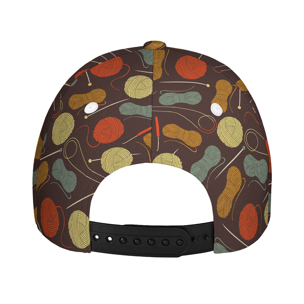 Yarn And Needle Pattern Print Baseball Cap