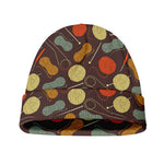 Yarn And Needle Pattern Print Beanie