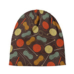 Yarn And Needle Pattern Print Beanie