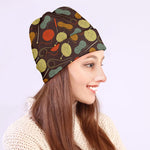 Yarn And Needle Pattern Print Beanie
