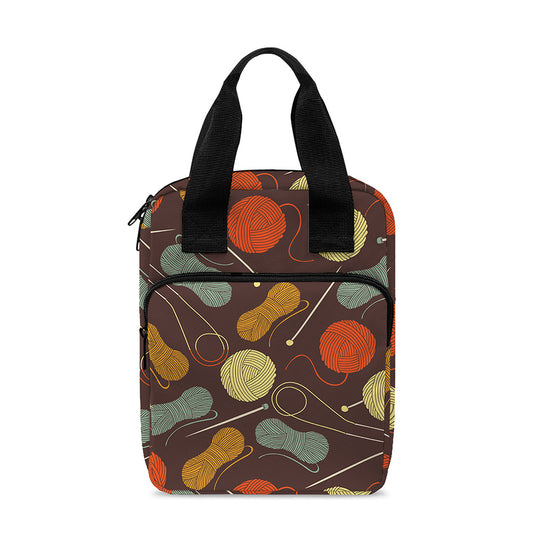 Yarn And Needle Pattern Print Bible Tote Bag