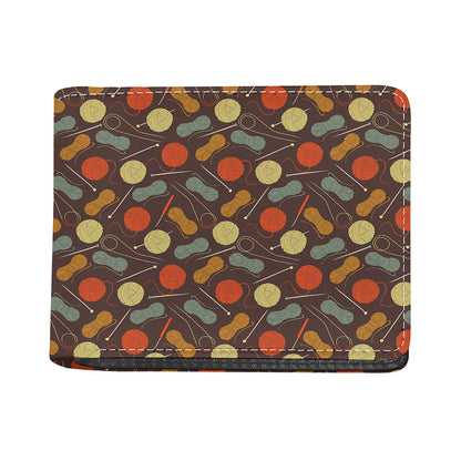 Yarn And Needle Pattern Print Bifold Wallet