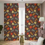 Yarn And Needle Pattern Print Blackout Pencil Pleat Curtains
