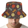 Yarn And Needle Pattern Print Bucket Hat