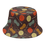 Yarn And Needle Pattern Print Bucket Hat