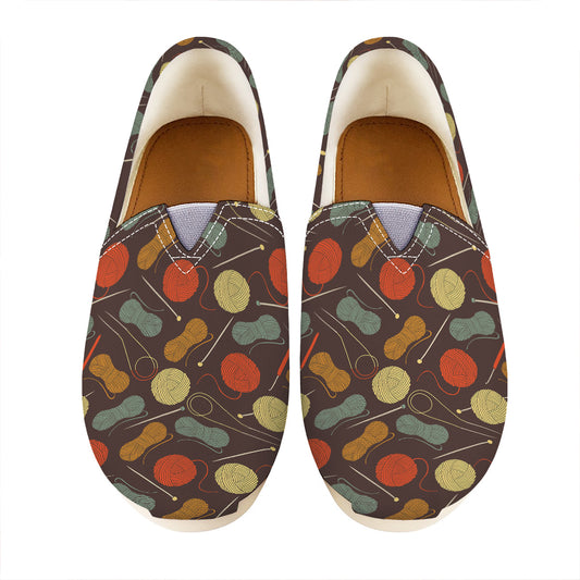 Yarn And Needle Pattern Print Casual Shoes