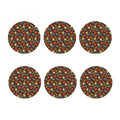 Yarn And Needle Pattern Print Coaster Set