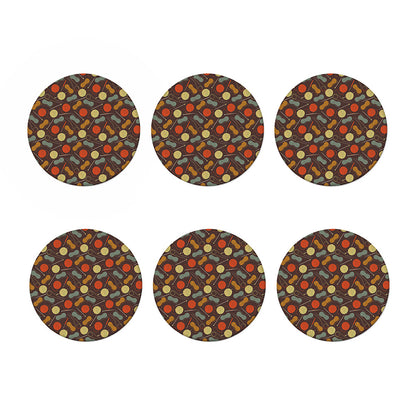 Yarn And Needle Pattern Print Coaster Set