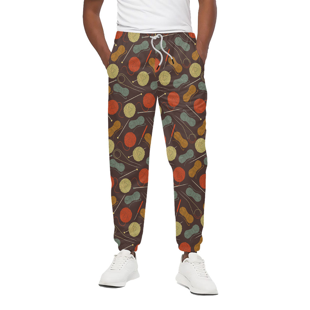 Yarn And Needle Pattern Print Cotton Pants