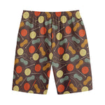 Yarn And Needle Pattern Print Cotton Shorts