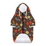 Yarn And Needle Pattern Print Dog Zip Up Hoodie