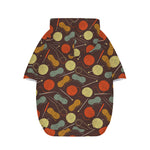 Yarn And Needle Pattern Print Dog Zip Up Hoodie