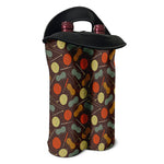 Yarn And Needle Pattern Print Double Neoprene Wine Tote