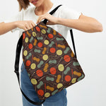 Yarn And Needle Pattern Print Drawstring Backpack