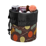 Yarn And Needle Pattern Print Drawstring Makeup Bag
