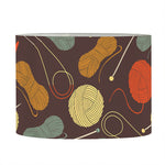 Yarn And Needle Pattern Print Drum Lamp Shade