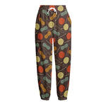 Yarn And Needle Pattern Print Fleece Lined Knit Pants