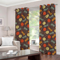 Yarn And Needle Pattern Print Grommet Curtains