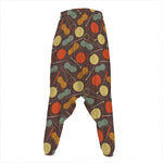 Yarn And Needle Pattern Print Hammer Pants