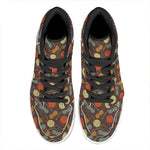 Yarn And Needle Pattern Print High Top Leather Sneakers