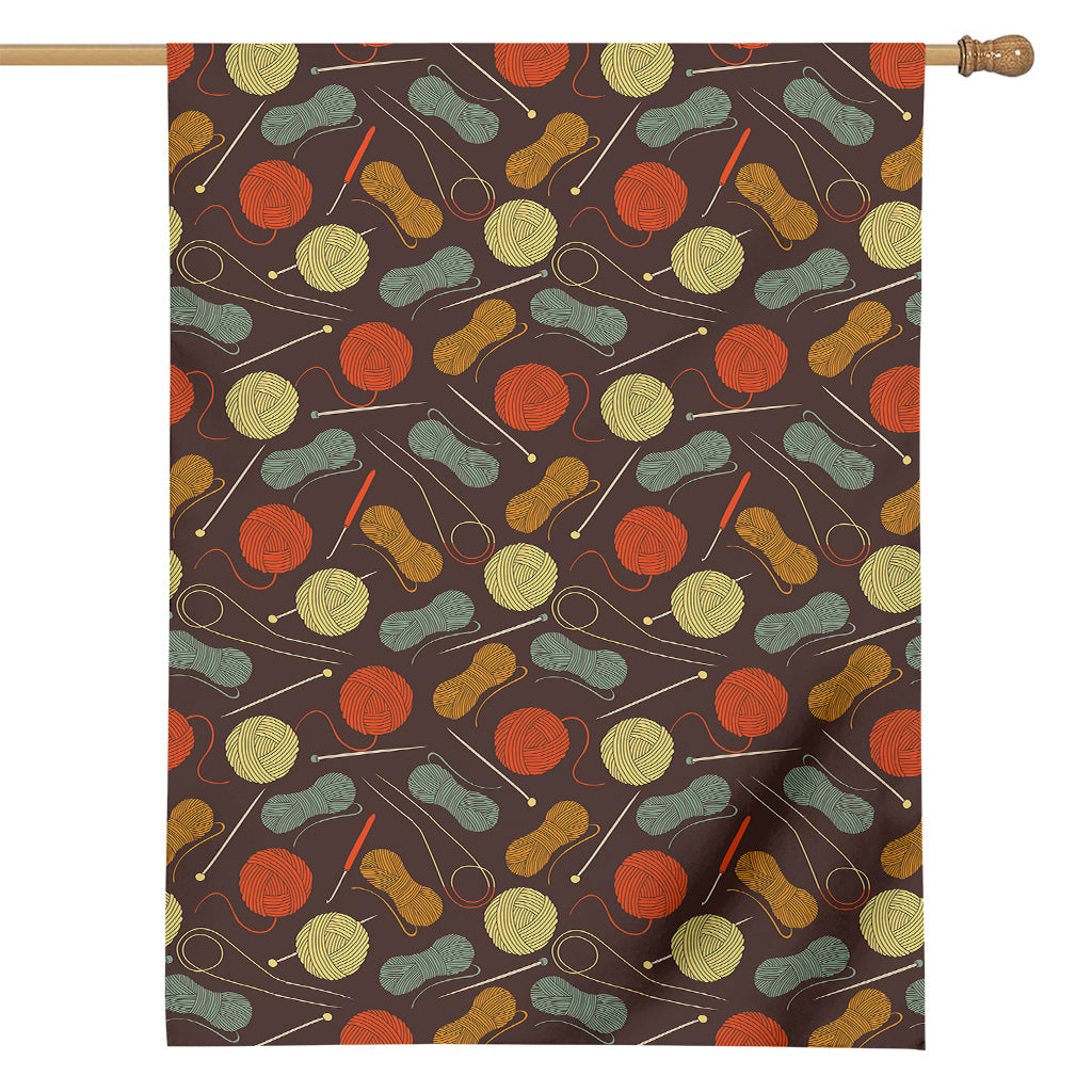 Yarn And Needle Pattern Print House Flag