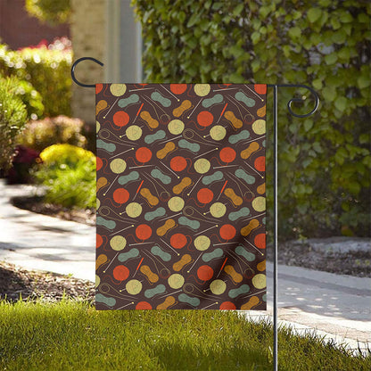 Yarn And Needle Pattern Print House Flag