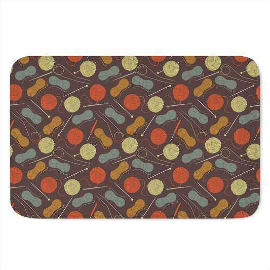 Yarn And Needle Pattern Print Indoor Door Mat