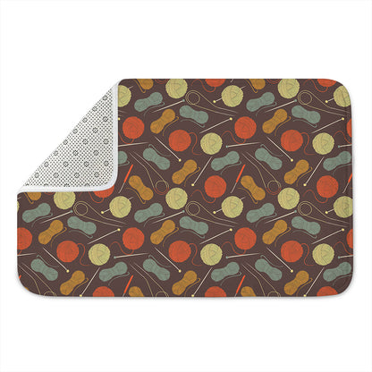 Yarn And Needle Pattern Print Indoor Door Mat