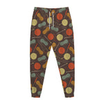 Yarn And Needle Pattern Print Jogger Pants