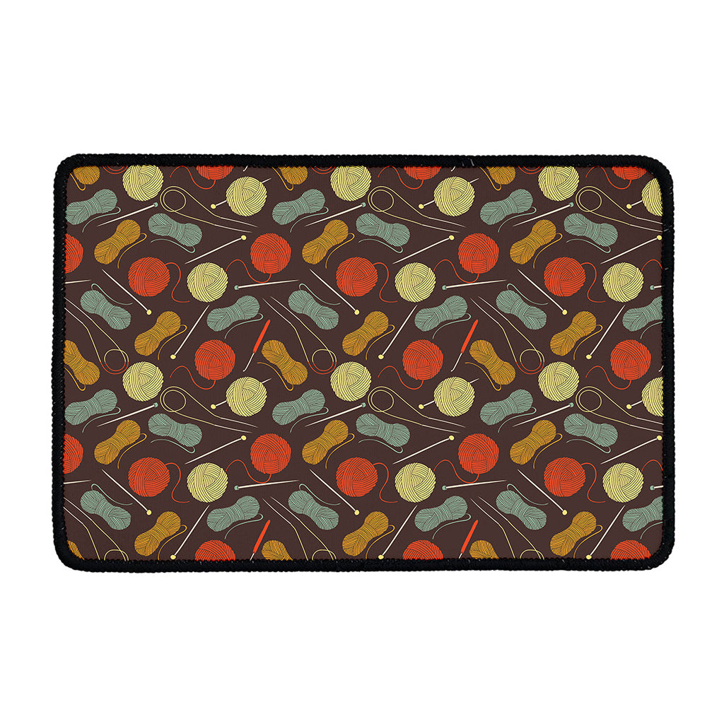 Yarn And Needle Pattern Print Kitchen Mat
